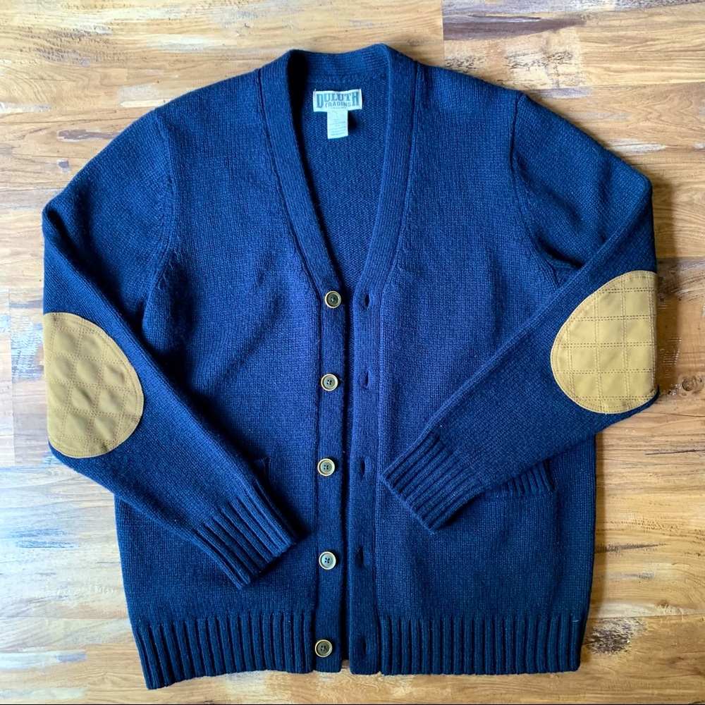 Vintage 90s Navy Blue Retro Cardigan size L - Picture 1 of 4